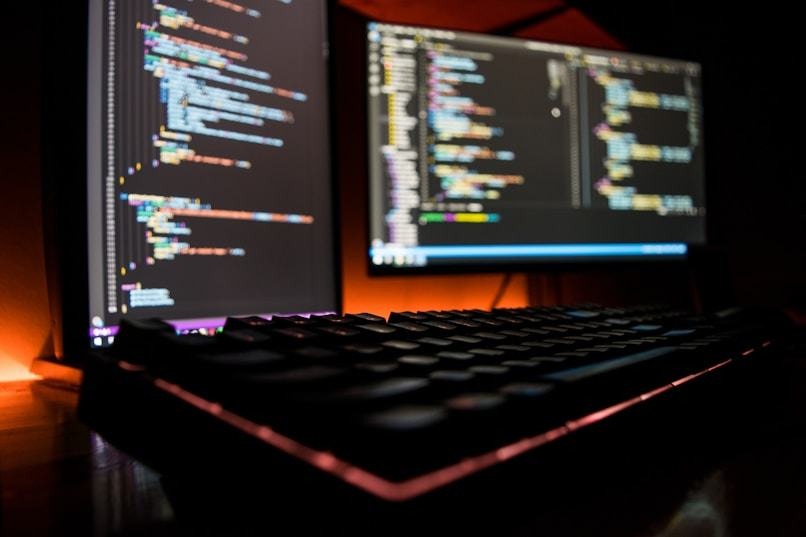 Cybersecurity code on screens