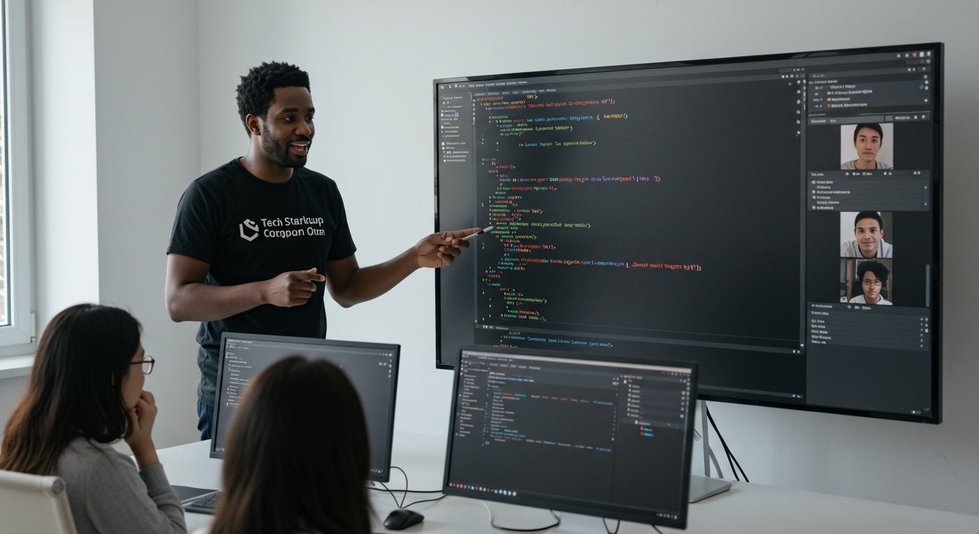 A coding instructor teaching